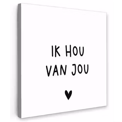 Spreuken - Ik hou van jou - Quotes Tuinposter op houten frame 2 cm dik klein -3d