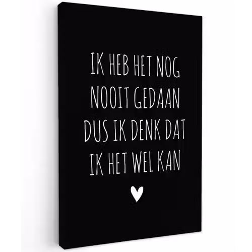 Spreuken - Ik heb het nog nooit gedaan dus - Quotes Tuinposter op houten frame 2 cm dik klein -3d