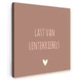 Spreuken - Last van lentekriebels - Quotes Tuinposter op houten frame 2 cm dik klein -3d