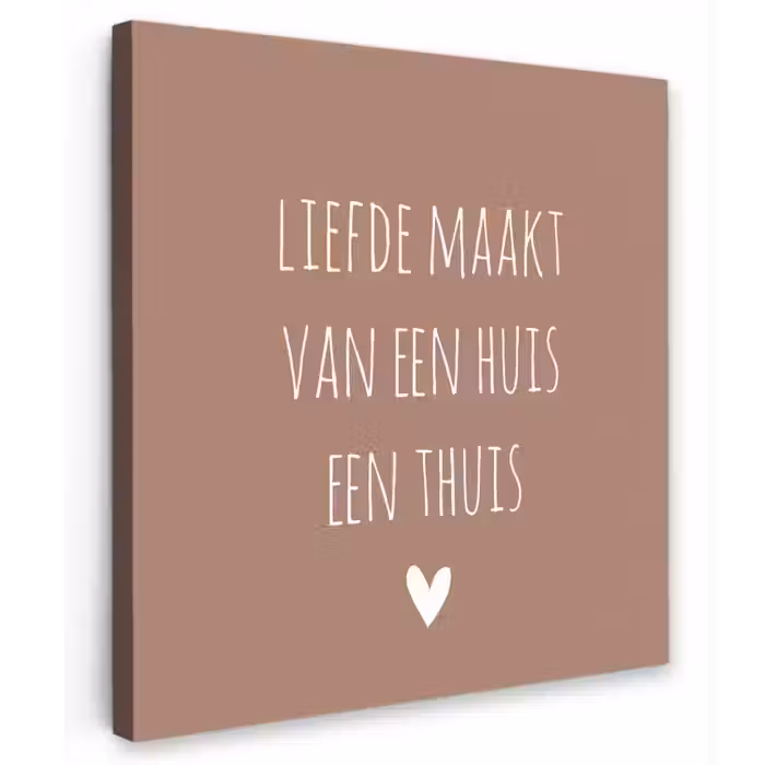 Spreuken - Liefde maakt van een huis een thuis - Quotes Tuinposter op houten frame 2 cm dik klein -3d