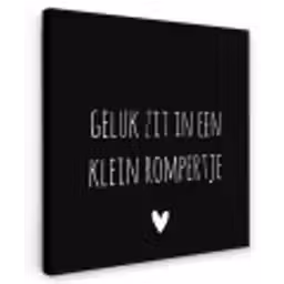 Spreuken - Quotes - Geluk zit in een klein rompertje Tuinposter op houten frame 2 cm dik klein -3d