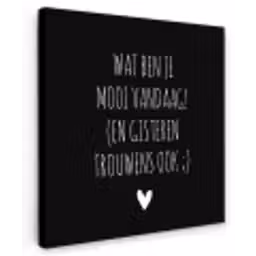 Spreuken - Quotes - Wat ben je mooi vandaag Tuinposter op houten frame 2 cm dik klein -3d