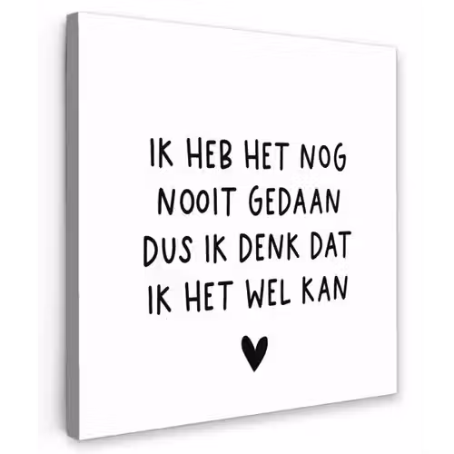 Spreuken - Quotes - Ik heb het nog nooit gedaan dus Tuinposter op houten frame 2 cm dik klein -3d