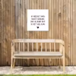 Spreuken - Quotes - Ik heb het nog nooit gedaan dus Tuinposter op houten frame 2 cm dik klein -sfeer4