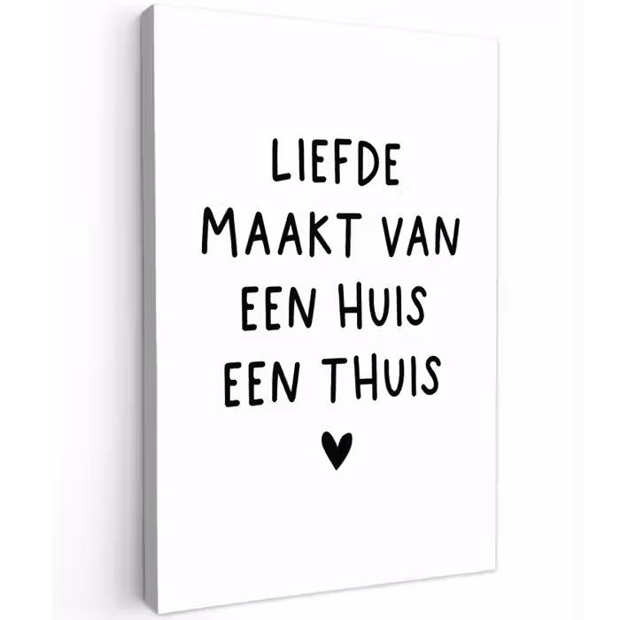 Spreuken - Quotes - Liefde maakt van een huis een thuis Tuinposter op houten frame 2 cm dik klein -3d