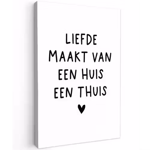 Spreuken - Quotes - Liefde maakt van een huis een thuis Tuinposter op houten frame 2 cm dik klein -3d