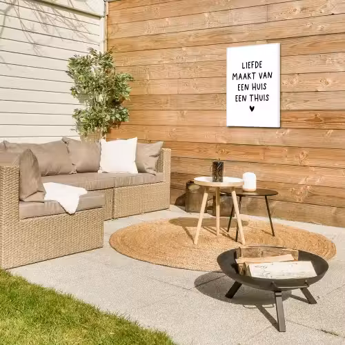 Spreuken - Quotes - Liefde maakt van een huis een thuis Tuinposter op houten frame 2 cm dik klein -sfeer2