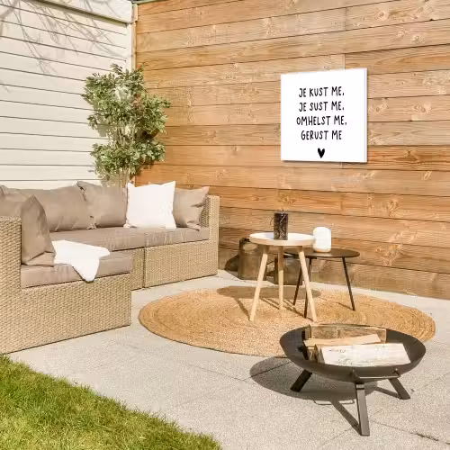 Spreuken - Quotes - Je kust je je sust me - Maaike Ouboter Tuinposter op houten frame 2 cm dik klein -sfeer2