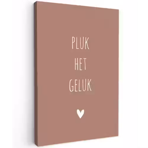 Spreuken - Pluk het geluk - Quotes Tuinposter op houten frame 2 cm dik klein -3d
