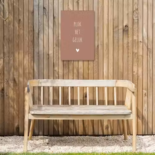 Spreuken - Pluk het geluk - Quotes Tuinposter op houten frame 2 cm dik klein -sfeer4