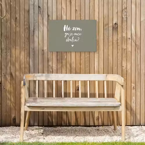 Spreuken - Zomer - Hé zon, ga je mee stralen? - Zon - Tekst Tuinposter op houten frame 2 cm dik klein -sfeer4