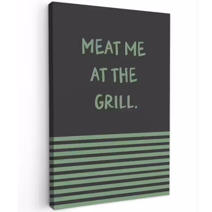 Quote - Groen - Grill - Zomer Tuinposter op houten frame 2 cm dik klein -3d