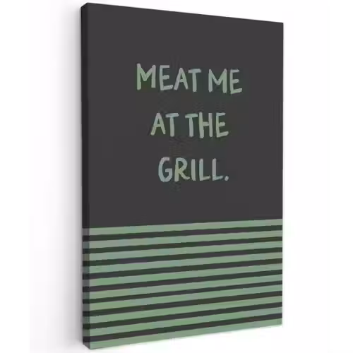 Quote - Groen - Grill - Zomer Tuinposter op houten frame 2 cm dik klein -3d
