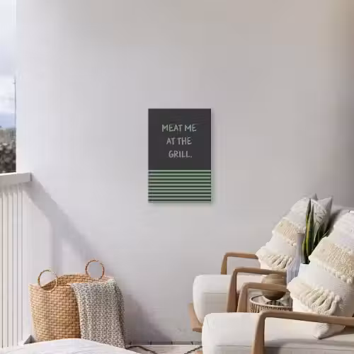 Quote - Groen - Grill - Zomer Tuinposter op houten frame 2 cm dik klein -sfeer1