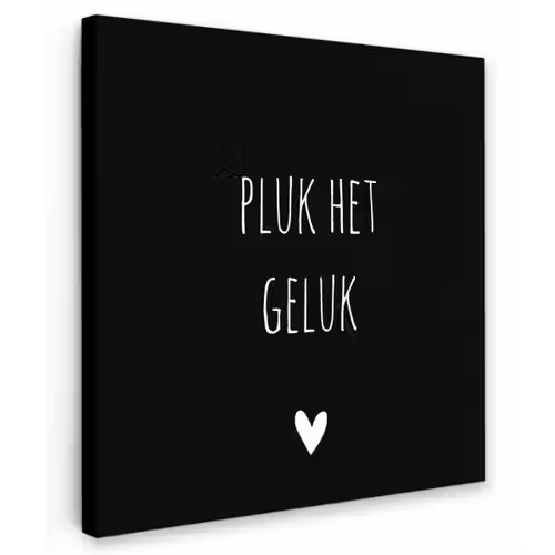 Quote - Spreuken - Pluk het geluk Tuinposter op houten frame 2 cm dik klein -3d
