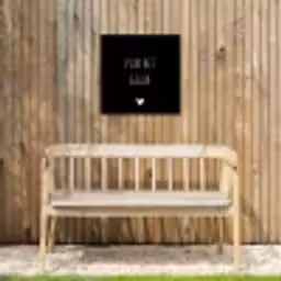 Quote - Spreuken - Pluk het geluk Tuinposter op houten frame 2 cm dik klein -sfeer4