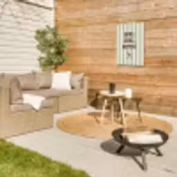 Quote - Strepen - Grill Tuinposter op houten frame 2 cm dik klein -sfeer2
