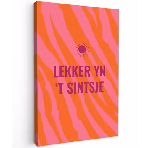 Quote - Zomer - Roze Tuinposter op houten frame 2 cm dik klein -3d