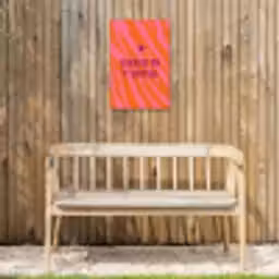 Quote - Zomer - Roze Tuinposter op houten frame 2 cm dik klein -sfeer4