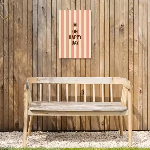 Quote - Zomer - Strepen Tuinposter op houten frame 2 cm dik klein -sfeer4