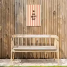 Quote - Zomer - Strepen Tuinposter op houten frame 2 cm dik klein -sfeer4