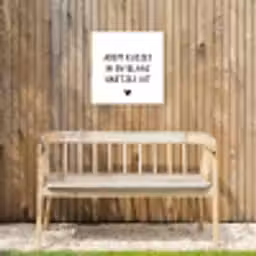 Quotes - Adem kusjes in en blaas hartjes uit - Spreuken Tuinposter op houten frame 2 cm dik klein -sfeer4