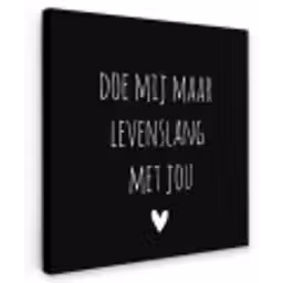 Quotes - Doe mij maar levenslang met jou - Spreuken Tuinposter op houten frame 2 cm dik klein -3d