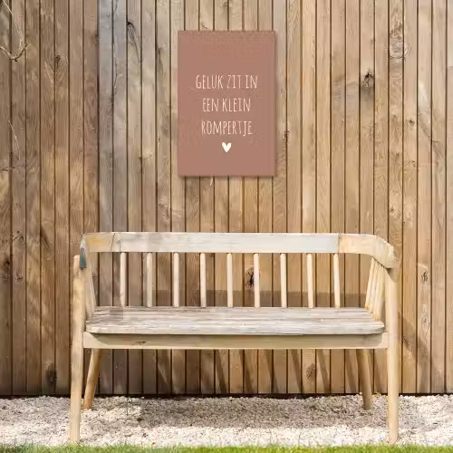 Quotes - Geluk zit in een klein rompertje - Spreuken Tuinposter op houten frame 2 cm dik klein -sfeer4