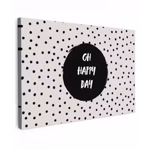 Quotes - Gelukkig - Tekst - Oh happy day Tuinposter op houten frame 2 cm dik klein -3d