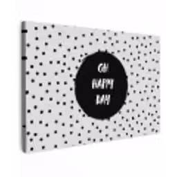 Quotes - Gelukkig - Tekst - Oh happy day Tuinposter op houten frame 2 cm dik klein -3d