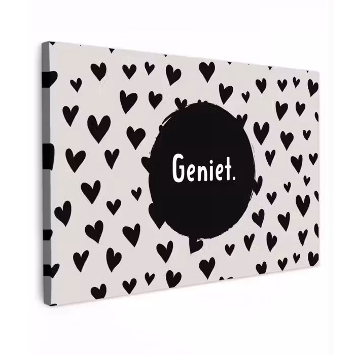 Quotes - Hartje - Tekst - Geniet Tuinposter op houten frame 2 cm dik klein -3d