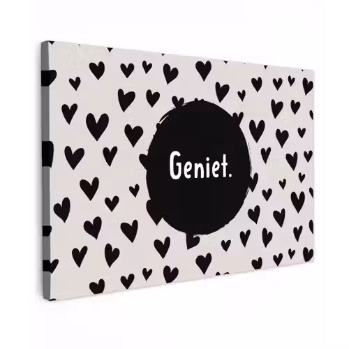 Quotes - Hartje - Tekst - Geniet Tuinposter op houten frame 2 cm dik klein -3d