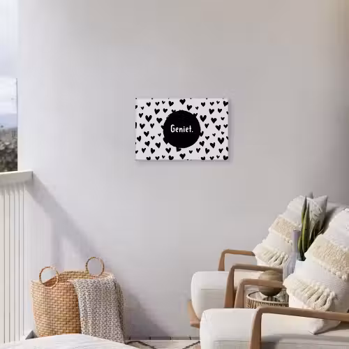 Quotes - Hartje - Tekst - Geniet Tuinposter op houten frame 2 cm dik klein -sfeer1