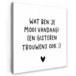 Quotes - Wat ben je mooi vandaag - Spreuken Tuinposter op houten frame 2 cm dik klein -3d