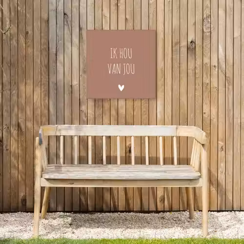Quotes - Ik hou van jou - Spreuken Tuinposter op houten frame 2 cm dik klein -sfeer4