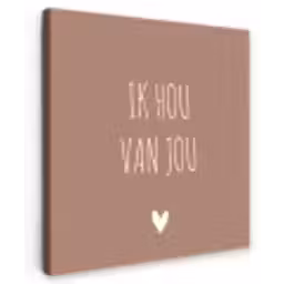Quotes - Ik hou van jou - Spreuken Tuinposter op houten frame 2 cm dik klein -3d