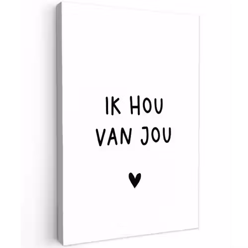 Quotes - Ik hou van jou - Spreuken Tuinposter op houten frame 2 cm dik klein -3d