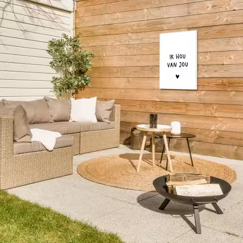 Quotes - Ik hou van jou - Spreuken Tuinposter op houten frame 2 cm dik klein -sfeer2
