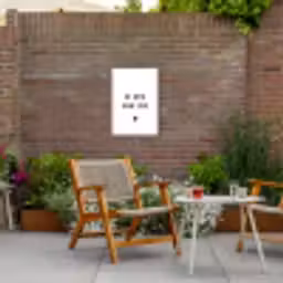Quotes - Ik hou van jou - Spreuken Tuinposter op houten frame 2 cm dik klein -sfeer3