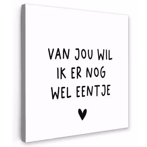 Quotes - Van jou wil ik er nog wel eentje - Spreuken Tuinposter op houten frame 2 cm dik klein -3d