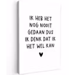 Quotes - Ik heb het nog nooit gedaan dus - Spreuken Tuinposter op houten frame 2 cm dik klein -3d