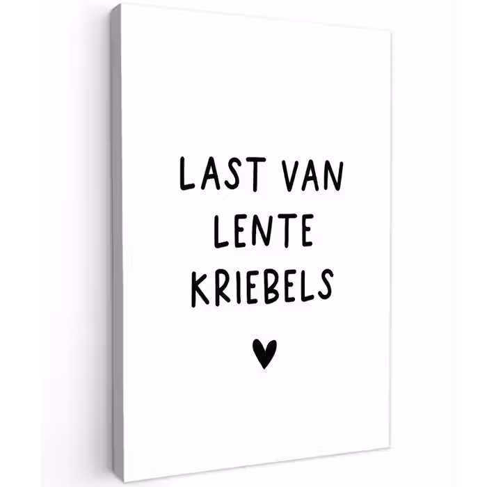 Quotes - Last van lentekriebels - Spreuken Tuinposter op houten frame 2 cm dik klein -3d