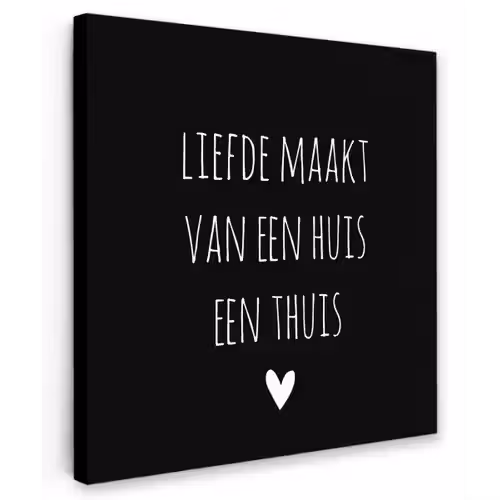 Quotes - Liefde maakt van een huis een thuis - Spreuken Tuinposter op houten frame 2 cm dik klein -3d