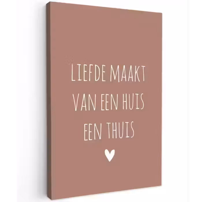 Quotes - Liefde maakt van een huis een thuis - Spreuken Tuinposter op houten frame 2 cm dik klein -3d