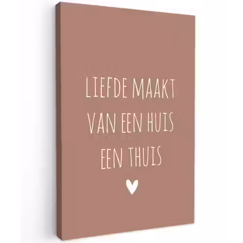Quotes - Liefde maakt van een huis een thuis - Spreuken Tuinposter op houten frame 2 cm dik klein -3d