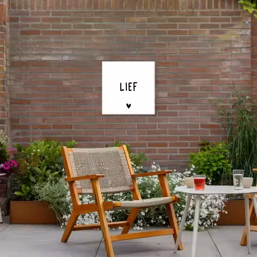 Quotes - Lief - Spreuken Tuinposter op houten frame 2 cm dik klein -sfeer3