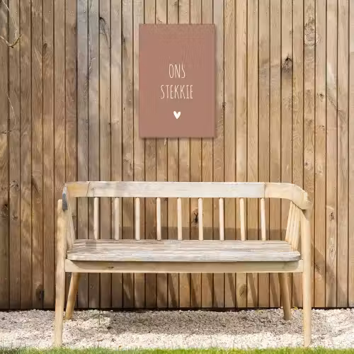 Quotes - Ons stekkie - Spreuken Tuinposter op houten frame 2 cm dik klein -sfeer4