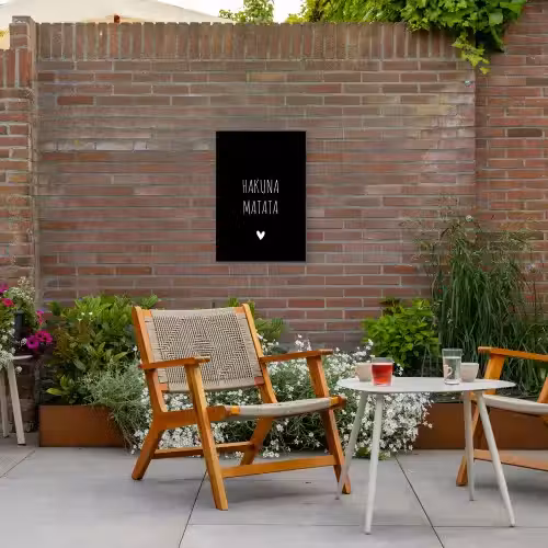 Quotes - Spreuken - Hakuna matata Tuinposter op houten frame 2 cm dik klein -sfeer3