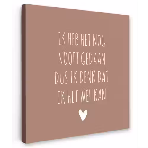 Quotes - Spreuken - Ik heb het nog nooit gedaan dus Tuinposter op houten frame 2 cm dik klein -3d