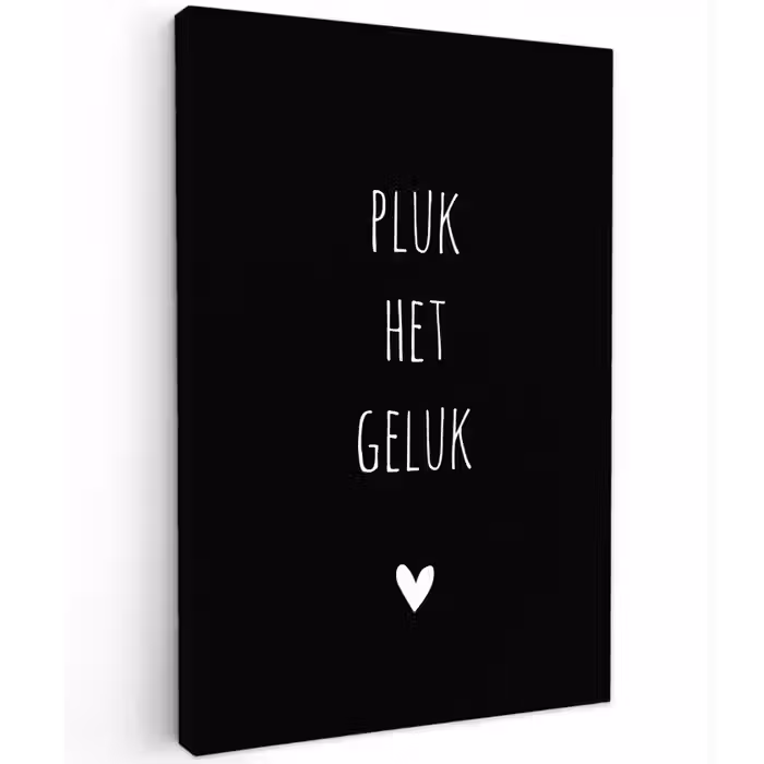 Quotes - Spreuken - Pluk het geluk Tuinposter op houten frame 2 cm dik klein -3d
